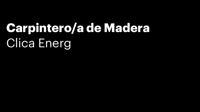 Carpintero/a de Madera