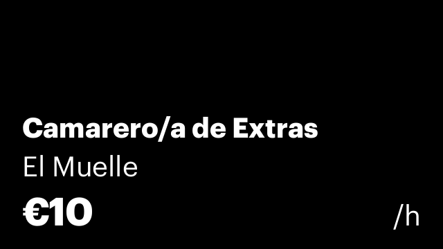 Camarero/a de Extras