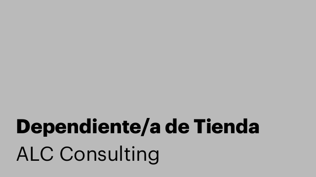 Dependiente/a de Tienda