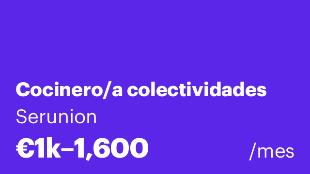 Cocinero/a colectividades