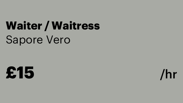 Waiter / Waitress