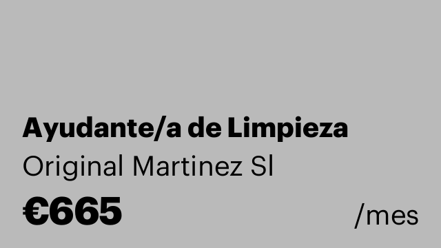 Ayudante/a de Limpieza