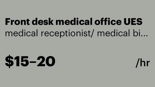 Front desk medical office UES