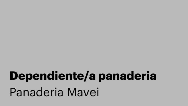 Dependiente/a panaderia
