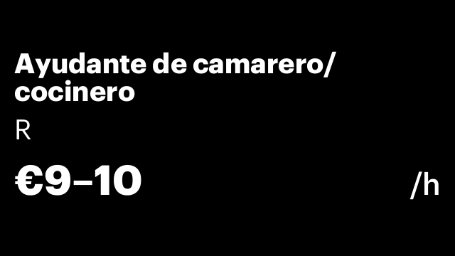 Ayudante de camarero/ cocinero