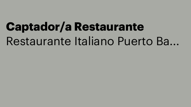 Captador/a Restaurante