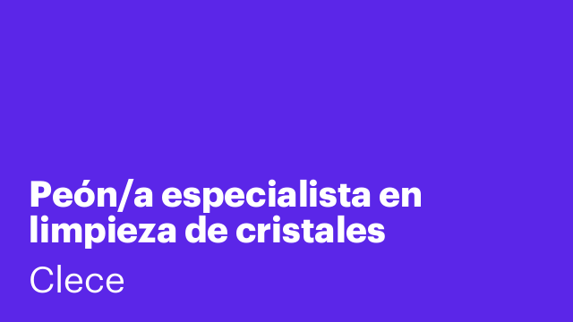 Peón/a especialista en limpieza de cristales