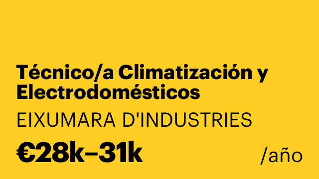 Técnico/a Climatización y Electrodomésticos