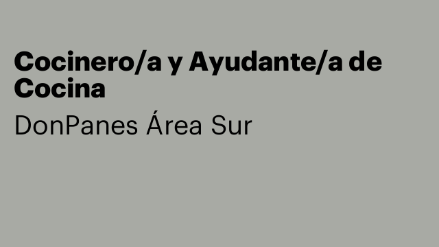 Cocinero/a y Ayudante/a de Cocina