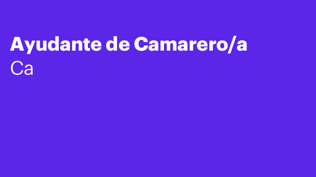 Ayudante de Camarero/a