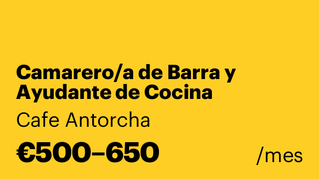 Camarero/a de Barra y Ayudante de Cocina