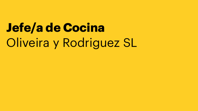 Jefe/a de Cocina