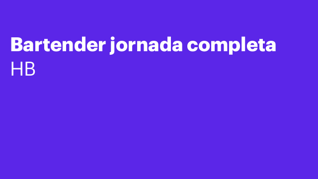 Bartender jornada completa