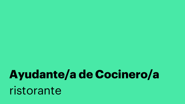 Ayudante/a de Cocinero/a