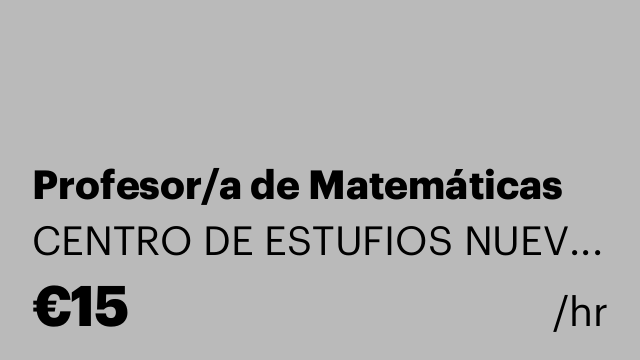 Profesor/a de Matemáticas