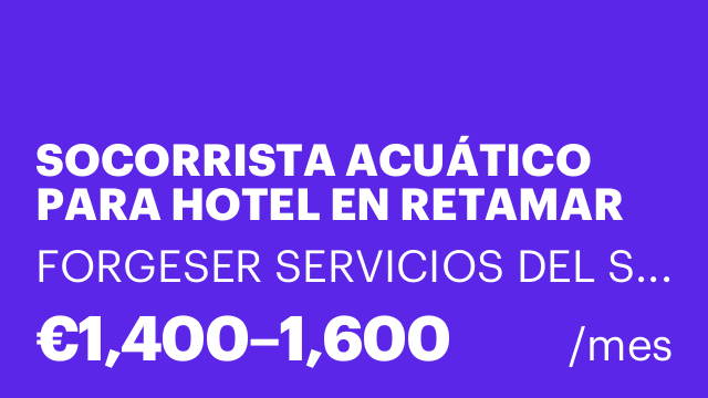 SOCORRISTA ACUÁTICO PARA HOTEL EN RETAMAR Y/O ROQUETAS DE MAR