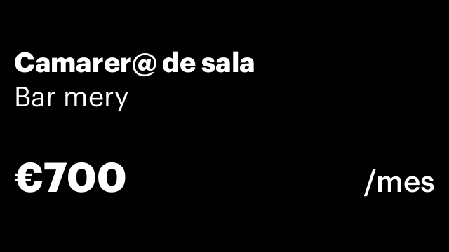 Camarer@ de sala