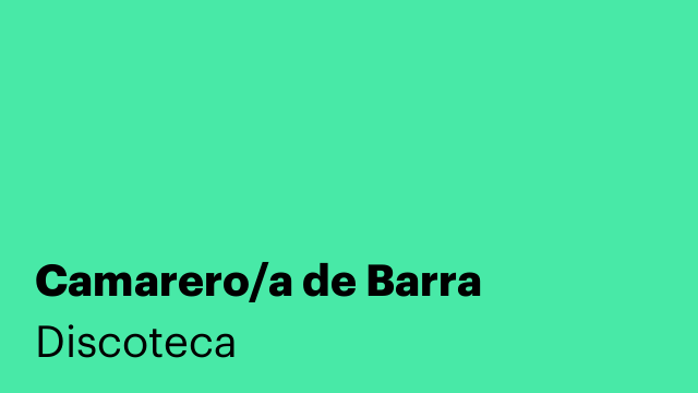 Camarero/a de Barra