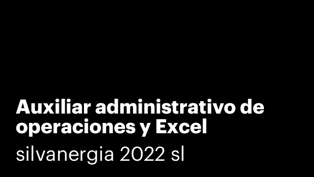 Auxiliar administrativo de operaciones y Excel