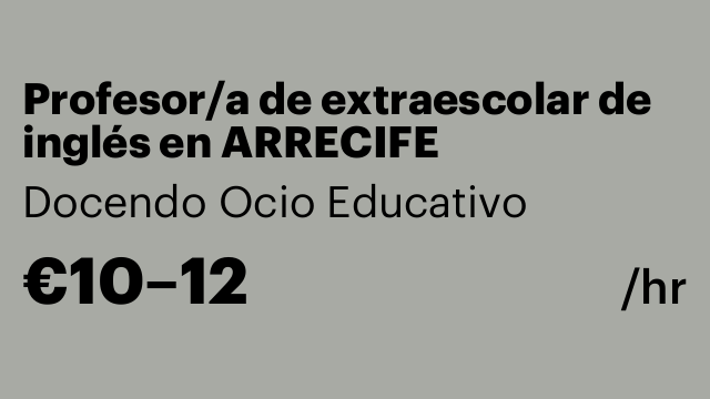 Profesor/a de extraescolar de inglés en ARRECIFE