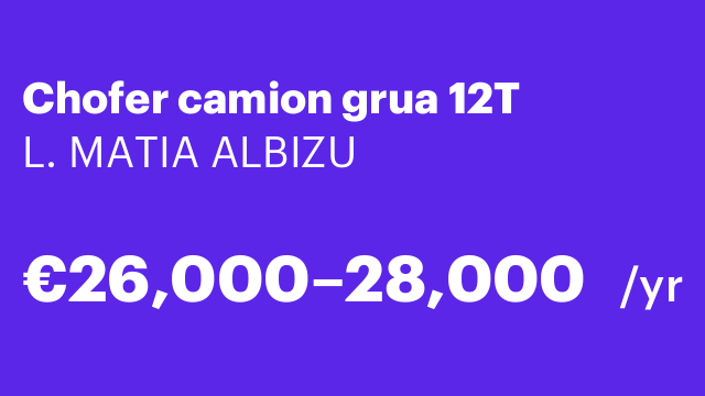 Chofer camion grua 12T
