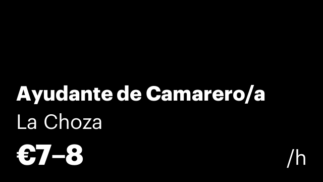 Ayudante de Camarero/a