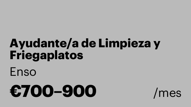 Ayudante/a de Limpieza y Friegaplatos