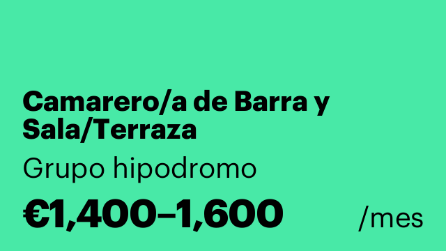 Camarero/a de Barra y Sala/Terraza