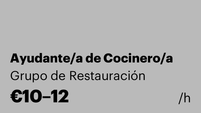 Ayudante/a de Cocinero/a