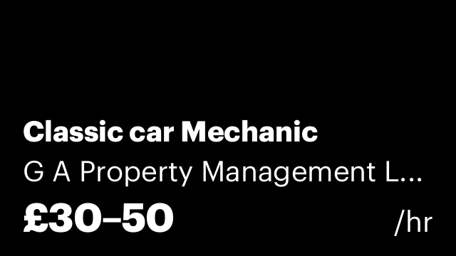 Classic car Mechanic