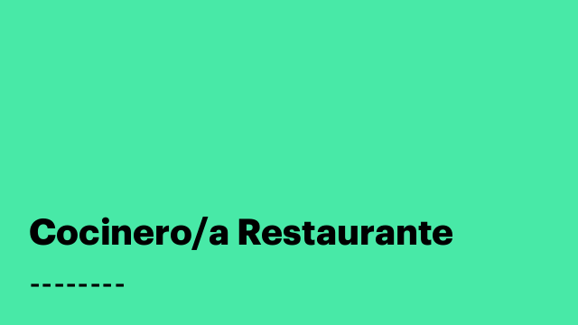Cocinero/a Restaurante