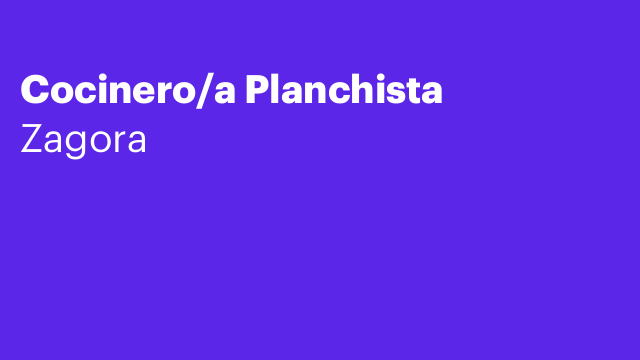 Cocinero/a Planchista