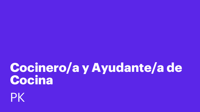 Cocinero/a y Ayudante/a de Cocina