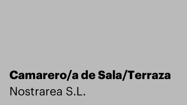 Camarero/a de Sala/Terraza