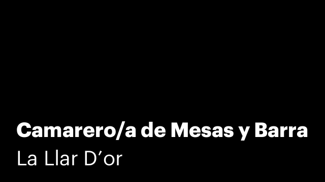 Camarero/a de Mesas y Barra