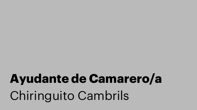 Ayudante de Camarero/a