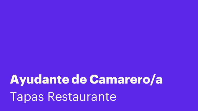 Ayudante de Camarero/a