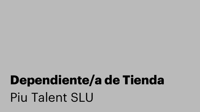 Dependiente/a de Tienda