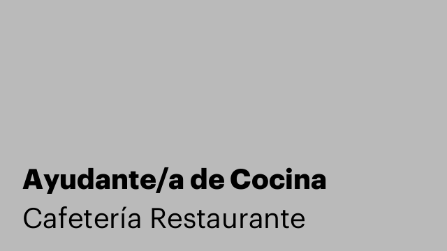 Ayudante/a de Cocina