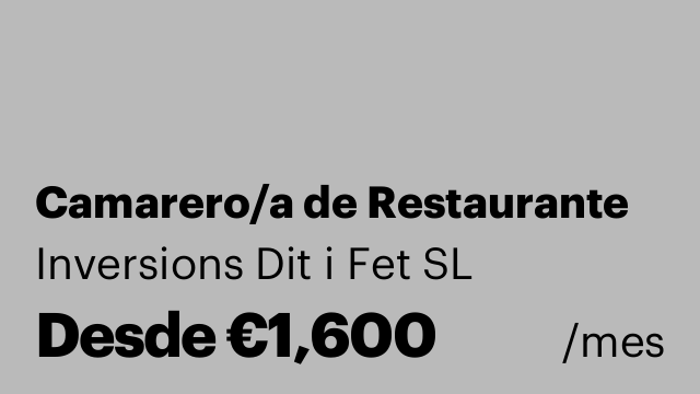 Camarero/a de Restaurante