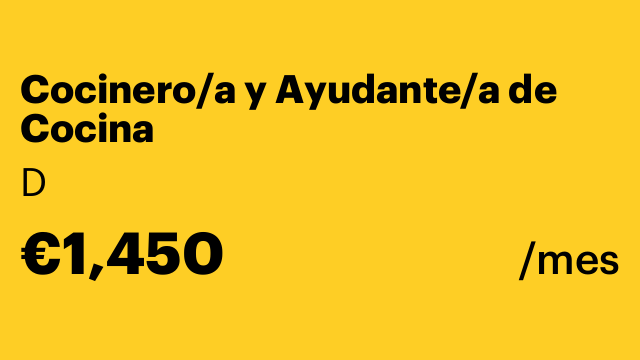 Cocinero/a y Ayudante/a de Cocina