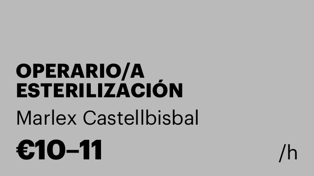 OPERARIO/A ESTERILIZACIÓN
