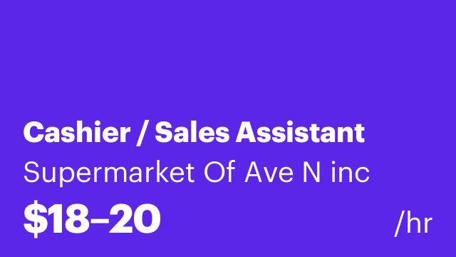 Cashier / Sales Assistant