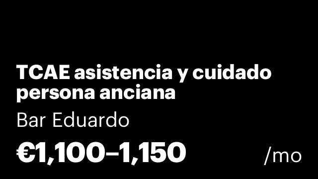 TCAE asistencia y cuidado persona anciana