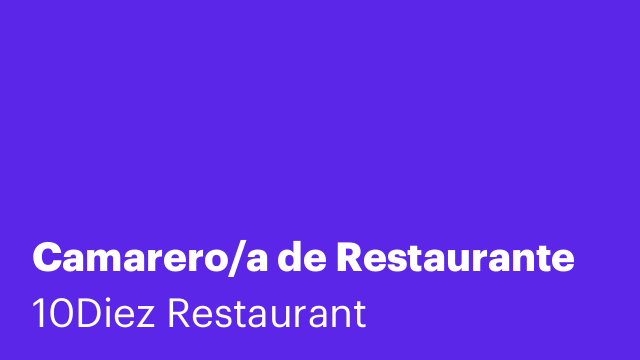 Camarero/a de Restaurante