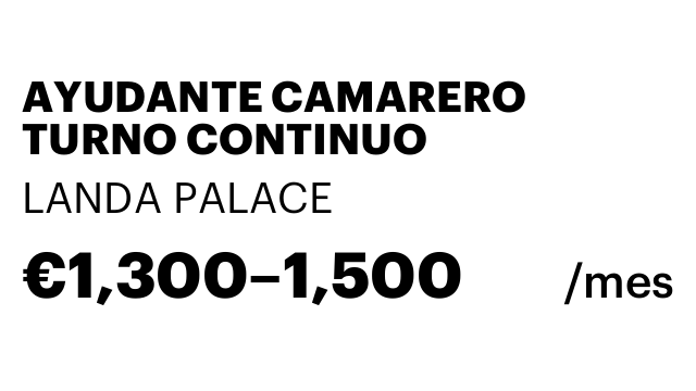 AYUDANTE CAMARERO TURNO CONTINUO