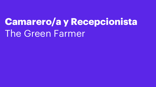 Camarero/a y Recepcionista
