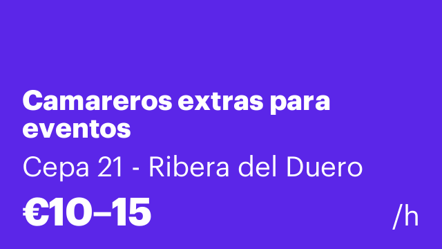 Camareros extras para eventos