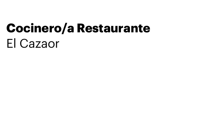 Cocinero/a Restaurante