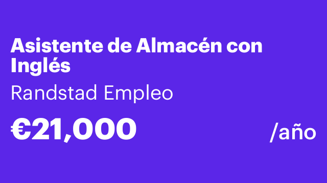 Asistente de Almacén con Inglés